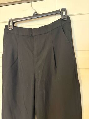 Classic Cropped Cuffed Black Tailored Pants